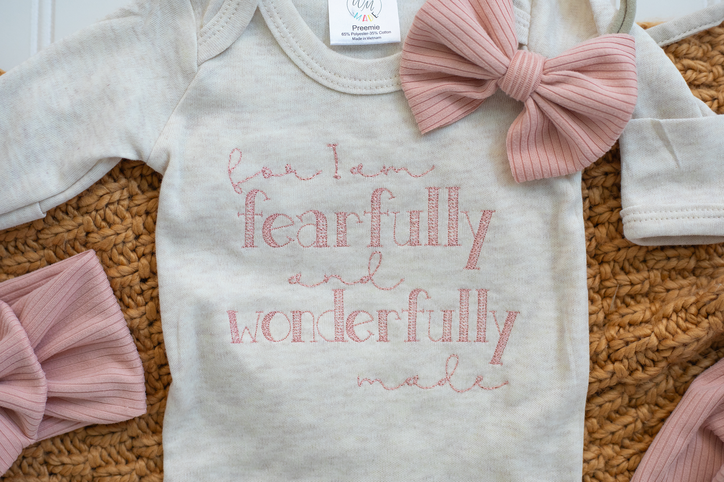 Fearfully and Wonderfully Made Pink/Oatmeal