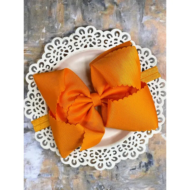 5.5" Scallop Hairbow Headband