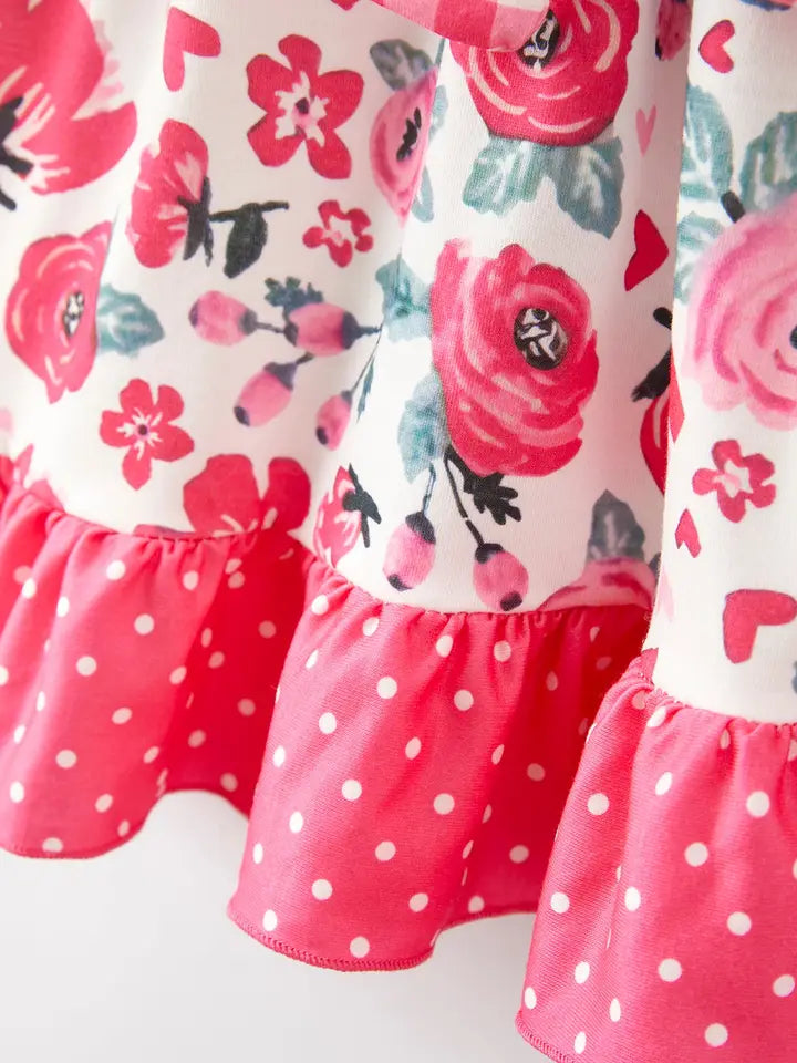 Rosy Charm Polka Dot Dress