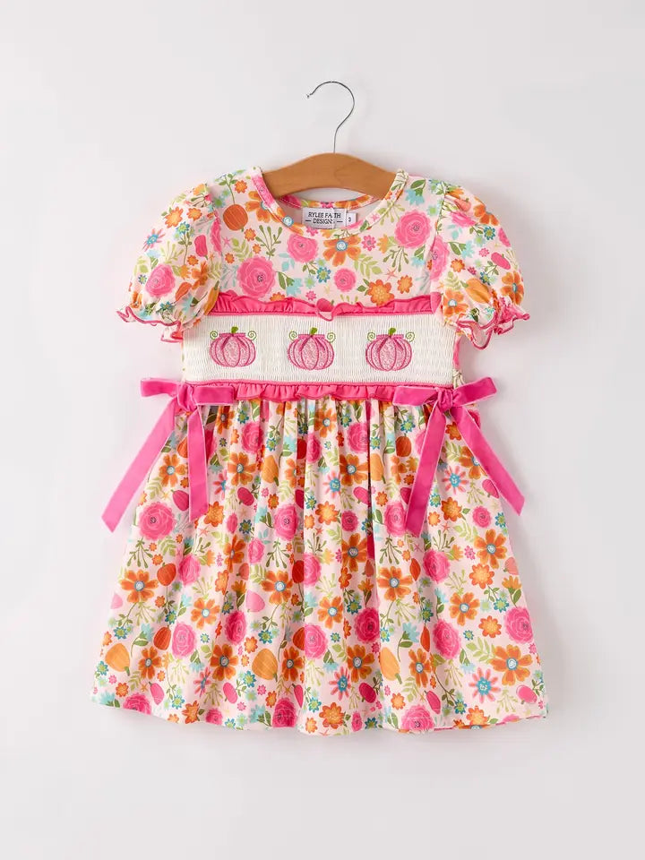 Pumpkin Petal Smock Dress