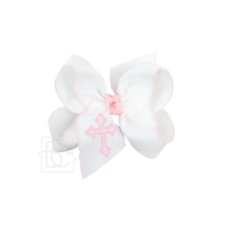 Embroidered Cross Crochet Edge Bows (Beyond Creations)