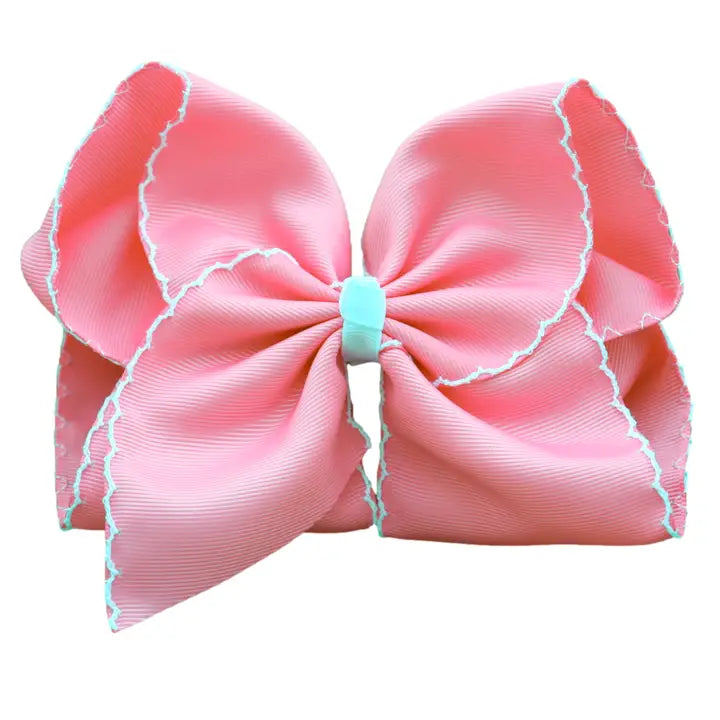 Pink Moon Stitch Hair Bow