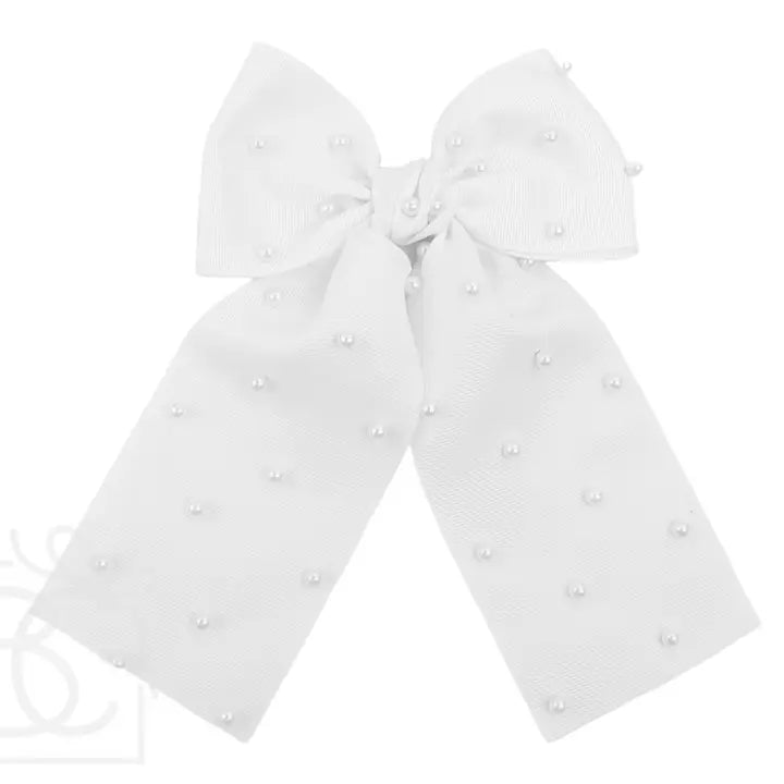 5.5" Emily Grosgrain Bow w/ Pearls Emily