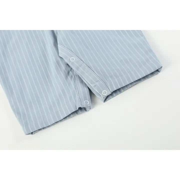 Blue Pinstripe Brown Smocked Jon Jons