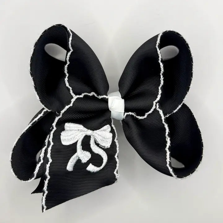 Black Bow Moonstitch Bow 5.5"