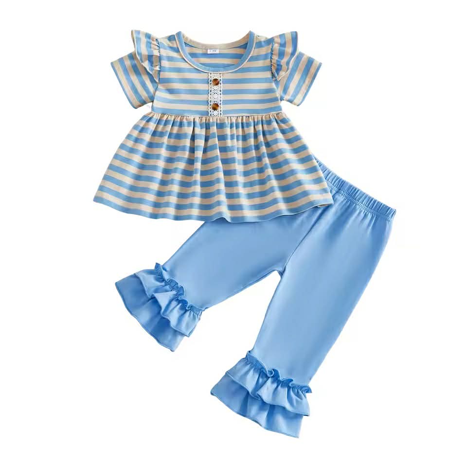 Blue Stripes Pant Set