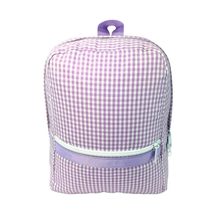 Lilac Gingham Medium Backpack w/ Pocket | Mint
