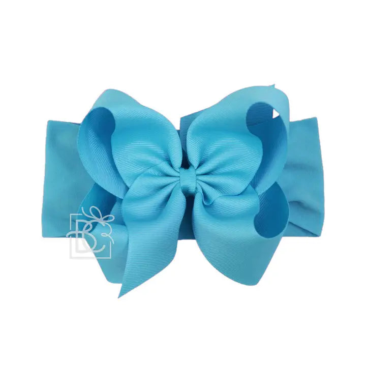 Wide Pantyhose Headband W/Classic Grosgrain Bow (Beyond Creations)