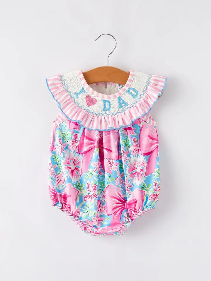 I Love Dad Embroidery Romper