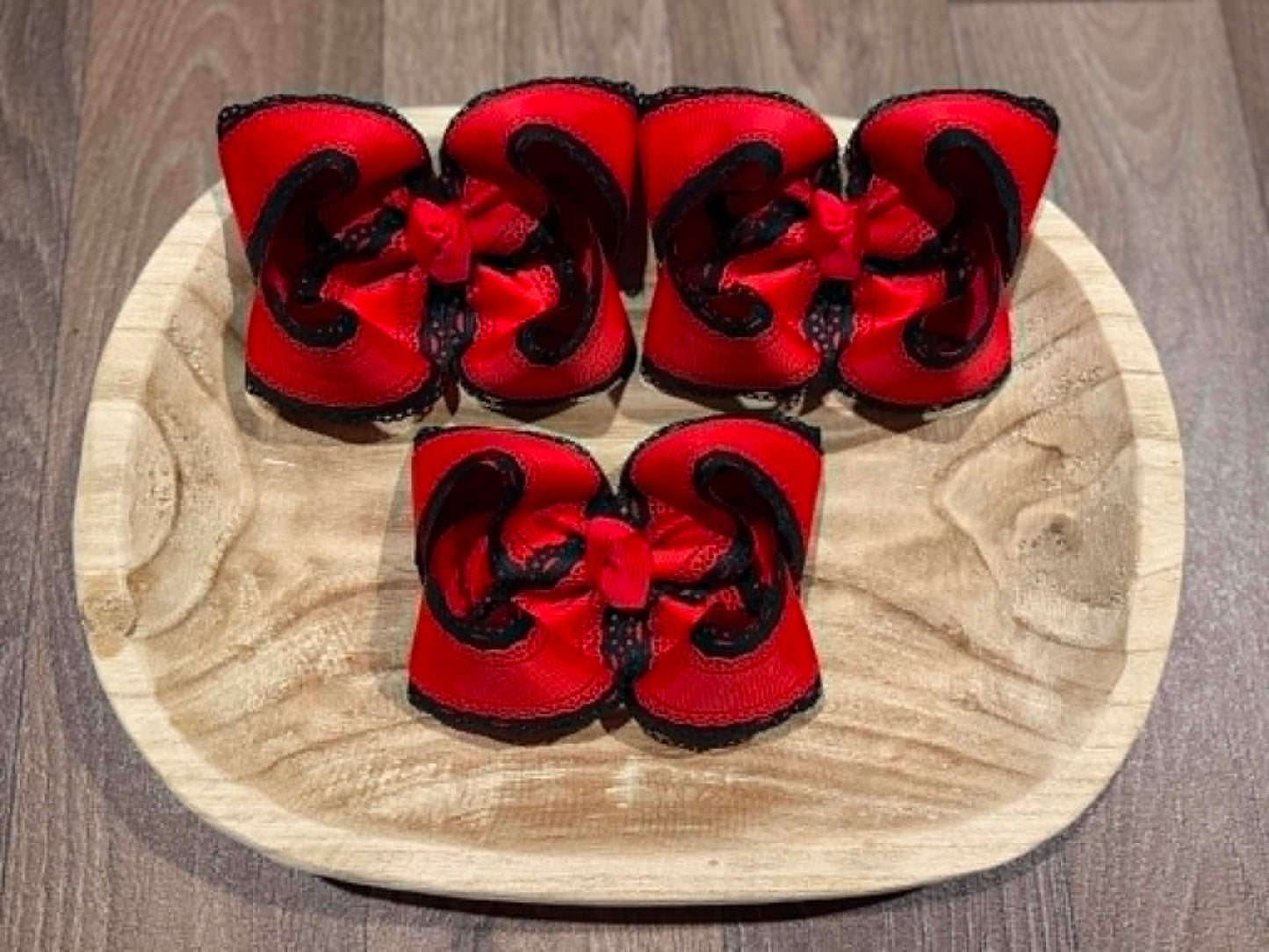 Red/Black Lace Custom Bow