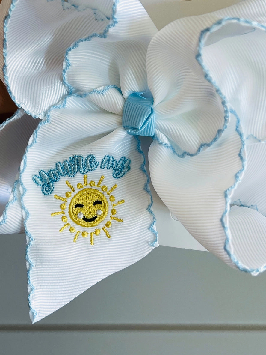You're My Sunshine Embroidery Hair Bow