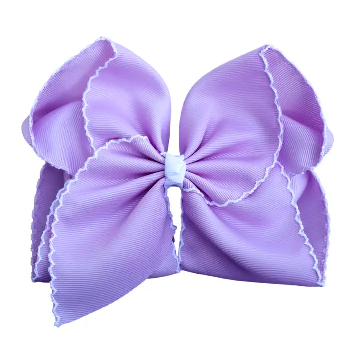 Lavender Moon Stitch Hair Bow