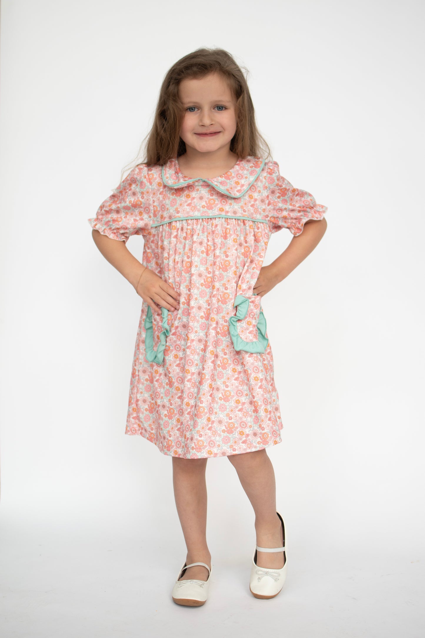 Floral Delight Peter Pan Collar girl dress