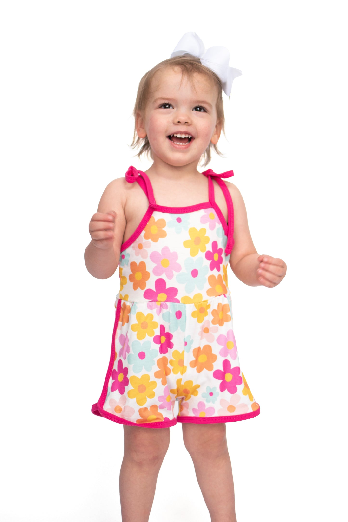 Hot Pink Floral Print Jumpsuit
