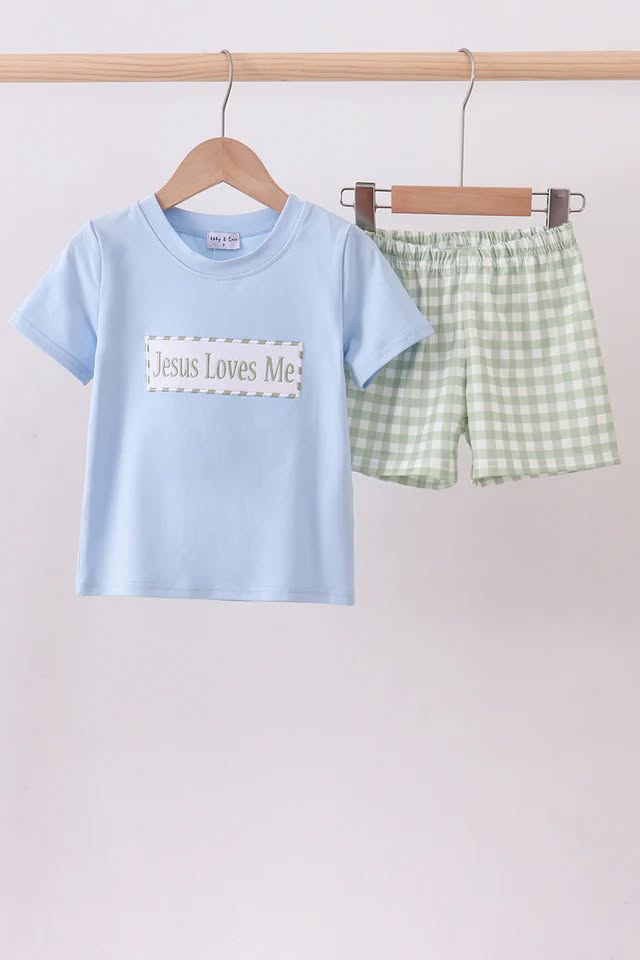 Jesus Loves Me Boy Shorts Set