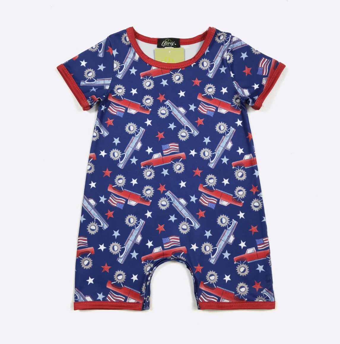 Merica Truck Boy Romper