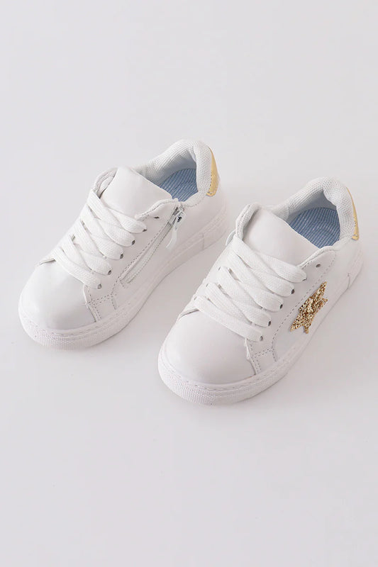 White/gold Glitter Sneaker
