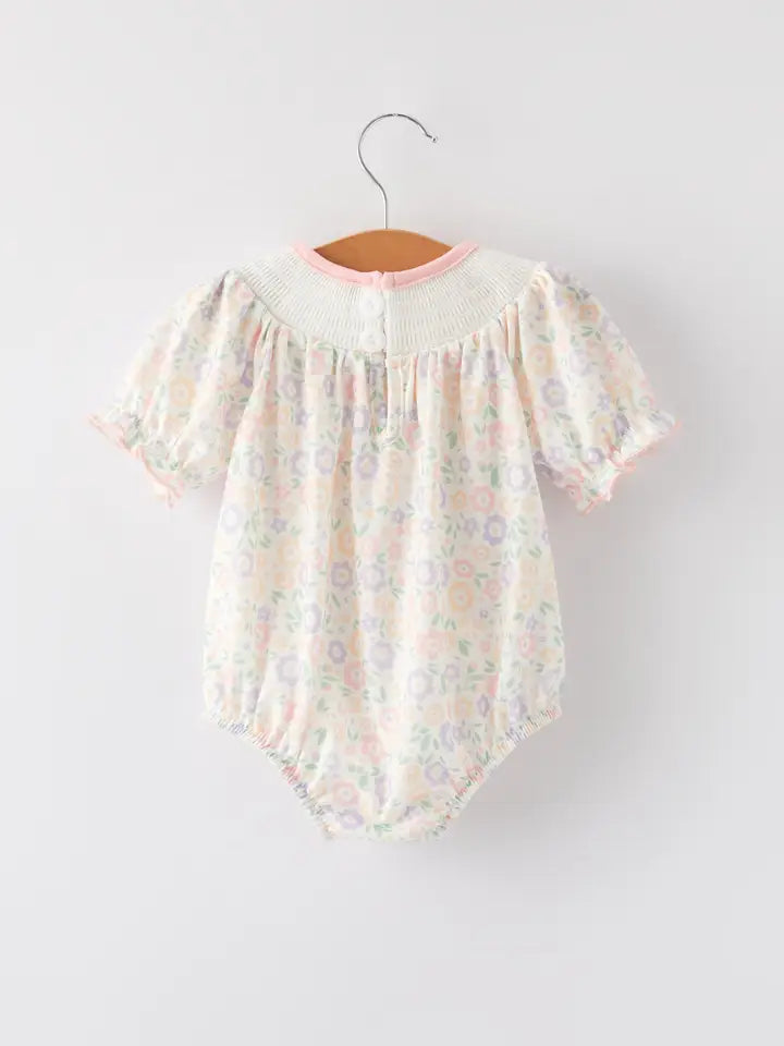 Easter Blessings Cross Embroidered Romper