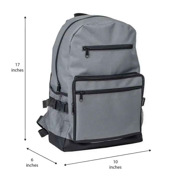 Stone Gray Laptop School Backpack
