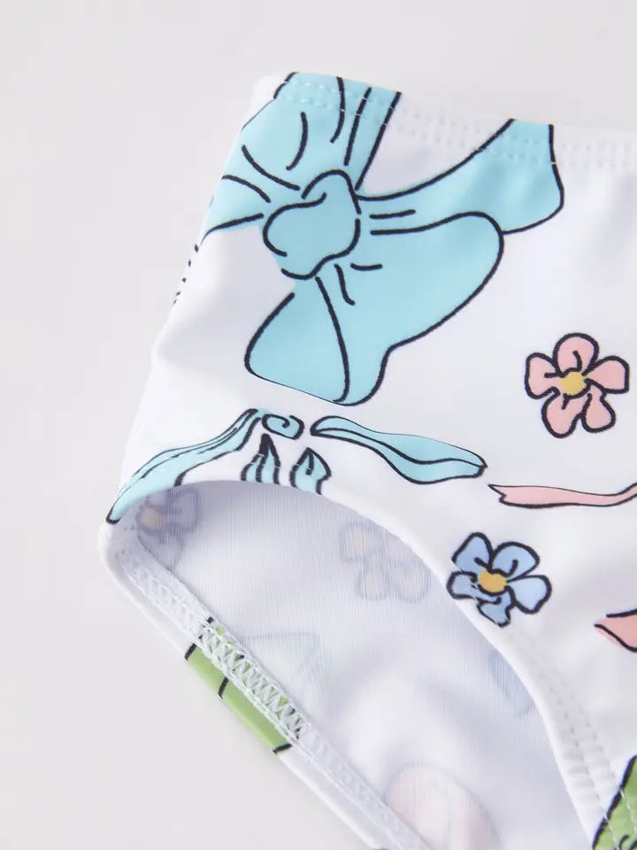 Daisy Bows One-Shoulder Swimsuit