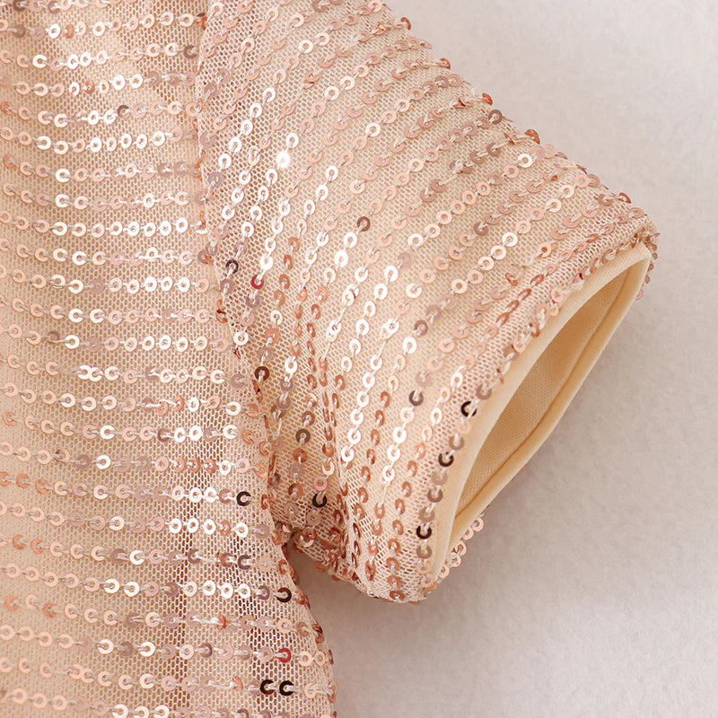 Sequins Short Sleeves Top