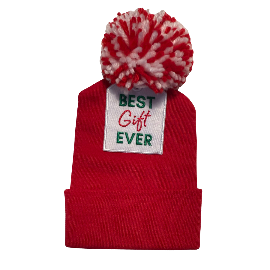 Ilybean Striped BEST GIFT EVER TAG Newborn Christmas Hat