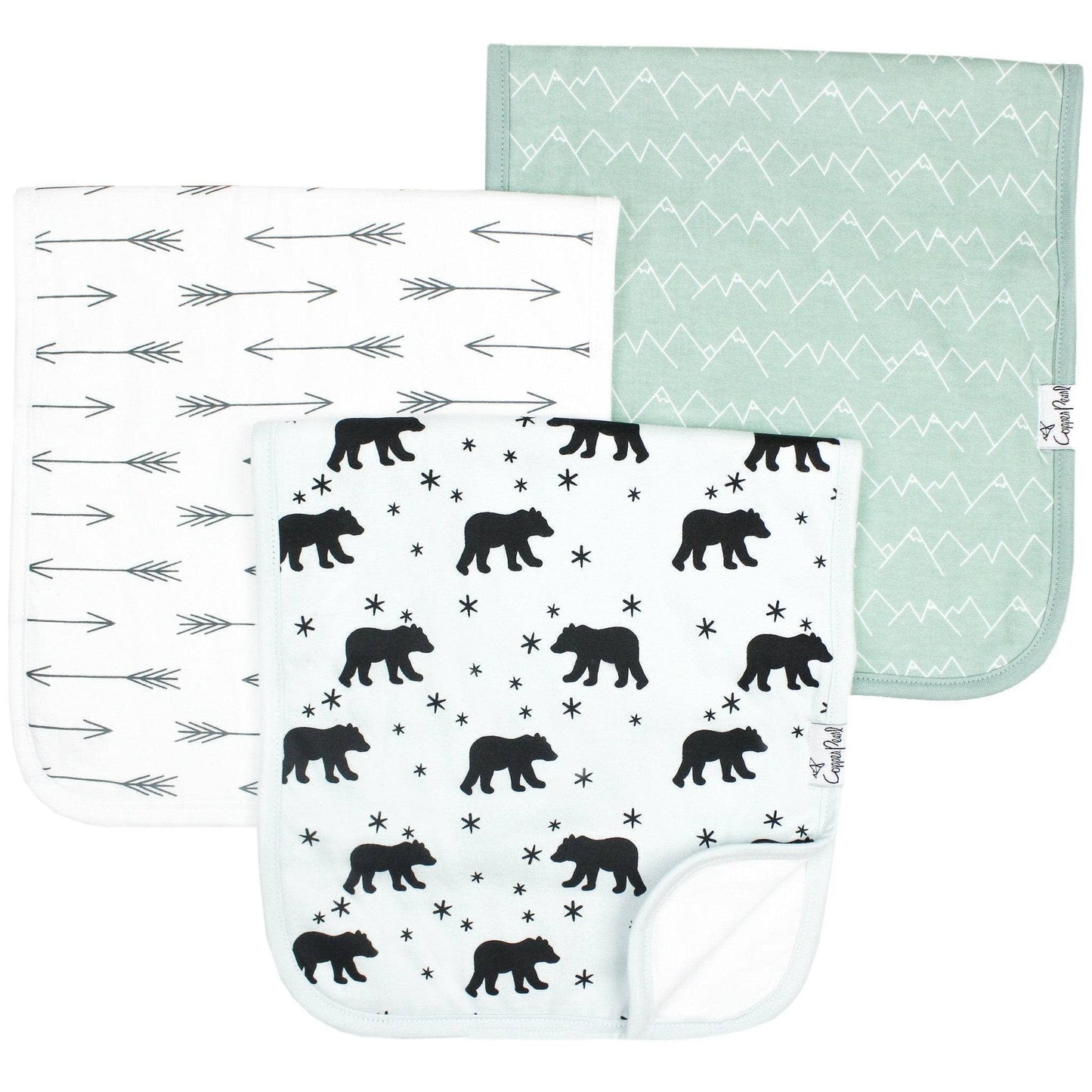 3 Pack Premium Burp Cloths - Archer