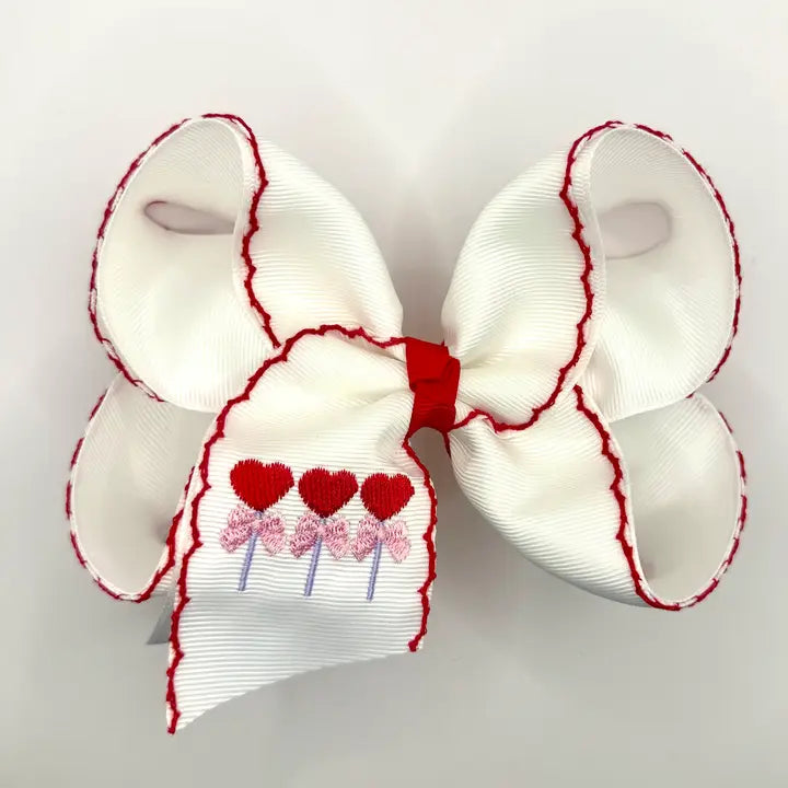 Lollipop Hearts Moonstitch Bow