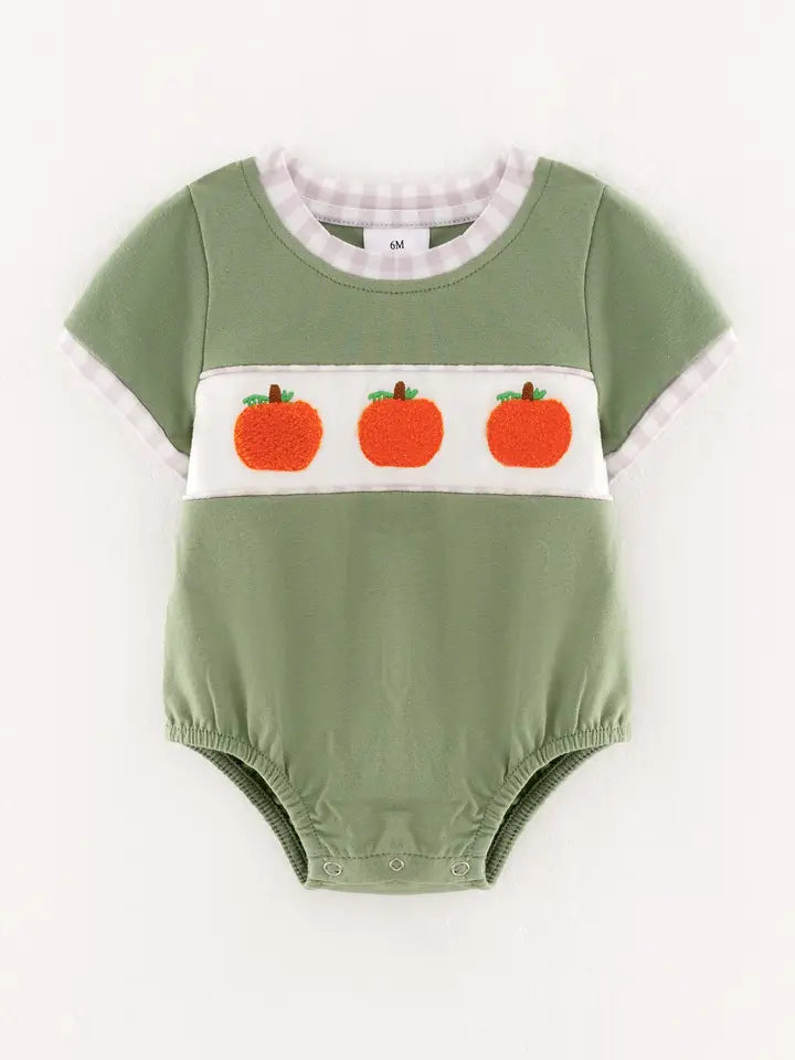 Green Pumpkin Chenille Romper