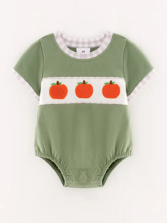 Green Pumpkin Chenille Romper