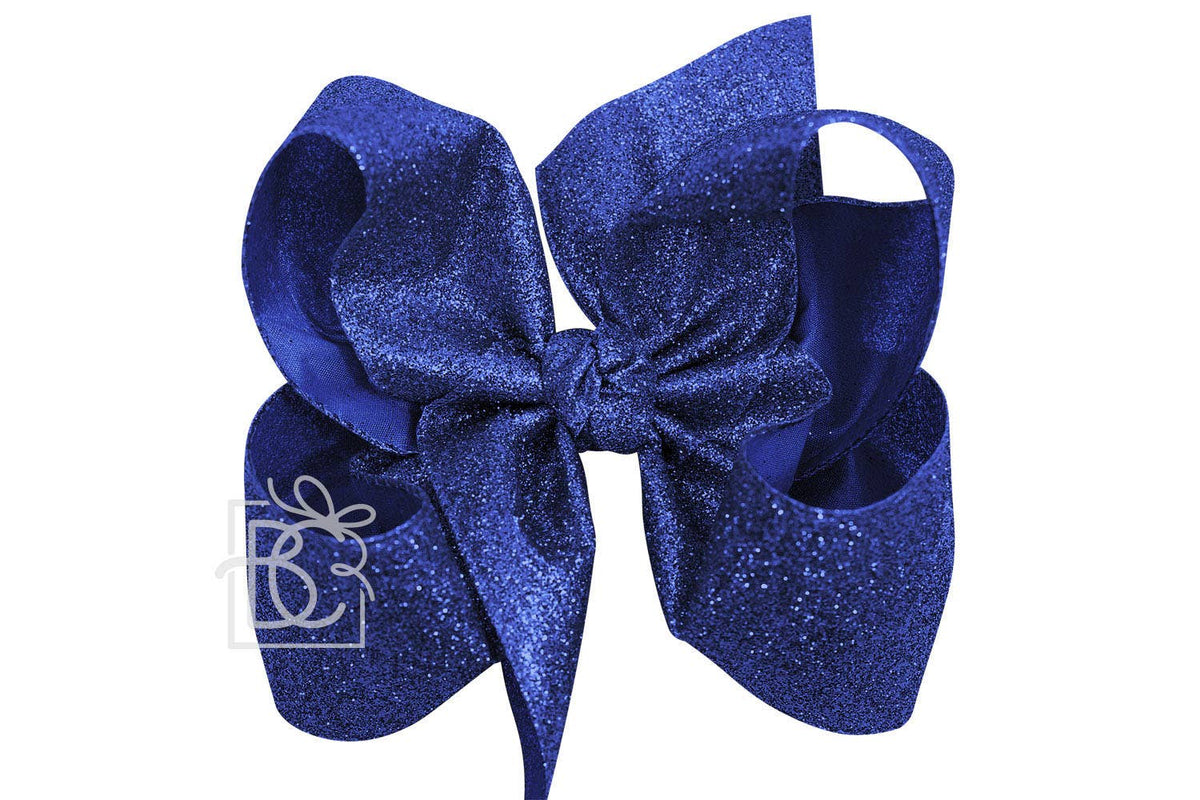 GLITTER METALLIC BOW ON CLIP
