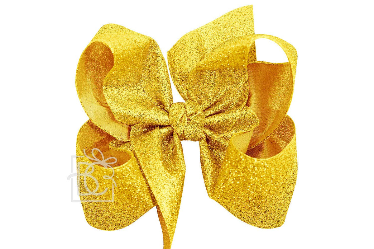 GLITTER METALLIC BOW ON CLIP