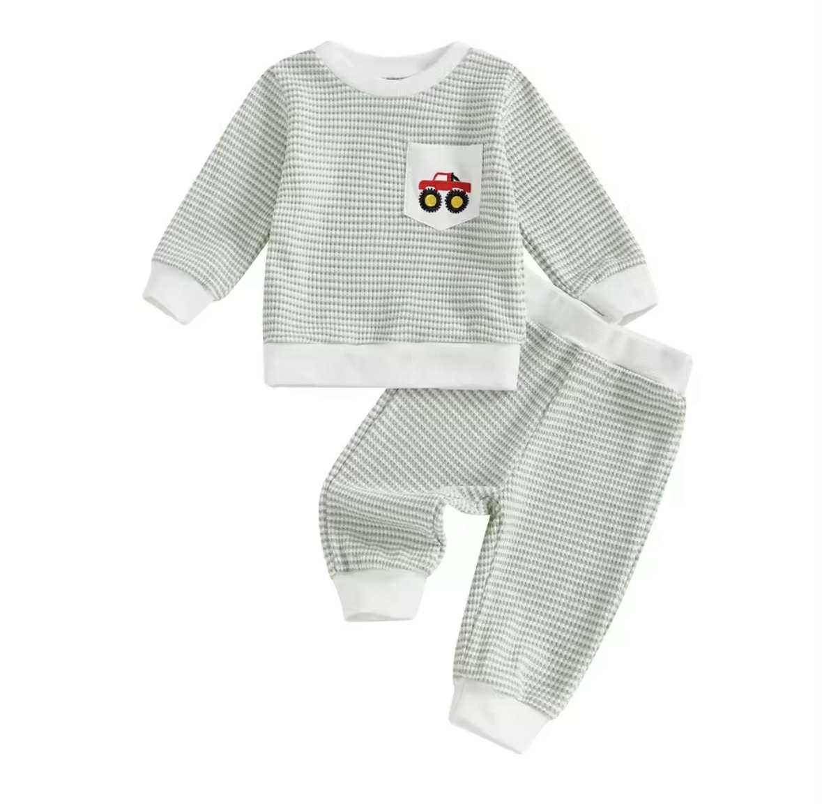Monster Truck Ribbed Striped Jogger Sets