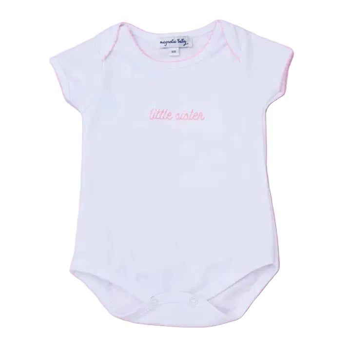 Little Sister Embroidered Short Sleeve Bodysuit