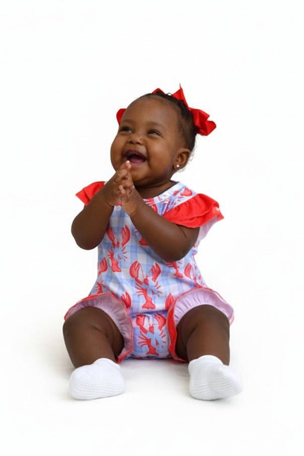 Preppy Crawfish Girl Romper