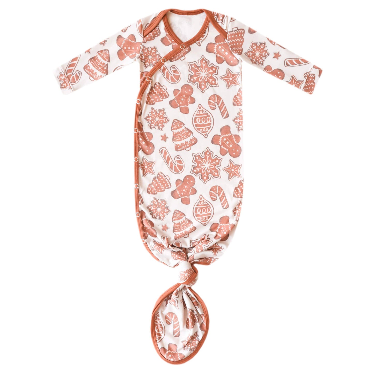Newborn Knotted Gown - Gingerbread