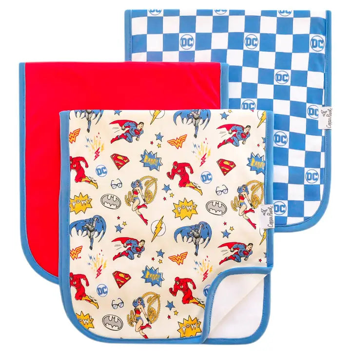 3 Pack Premium Burp Cloths - Justice League (ETA: 7/21/26)