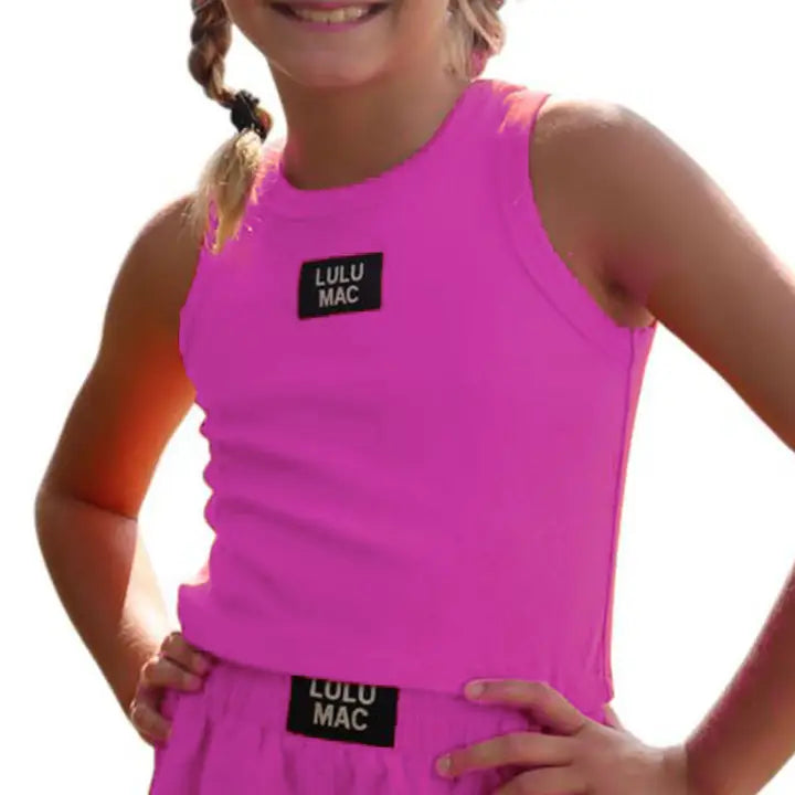 Hot Pink Kids Solid Tank (PRESALE: ETA 7/16/26)