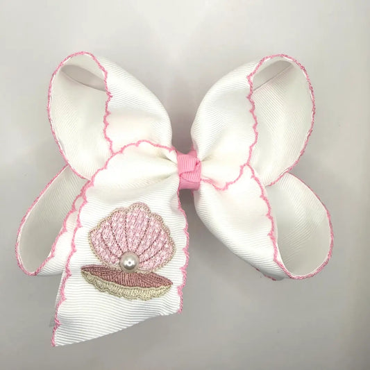 Pearl Seashell Bow 5.5"