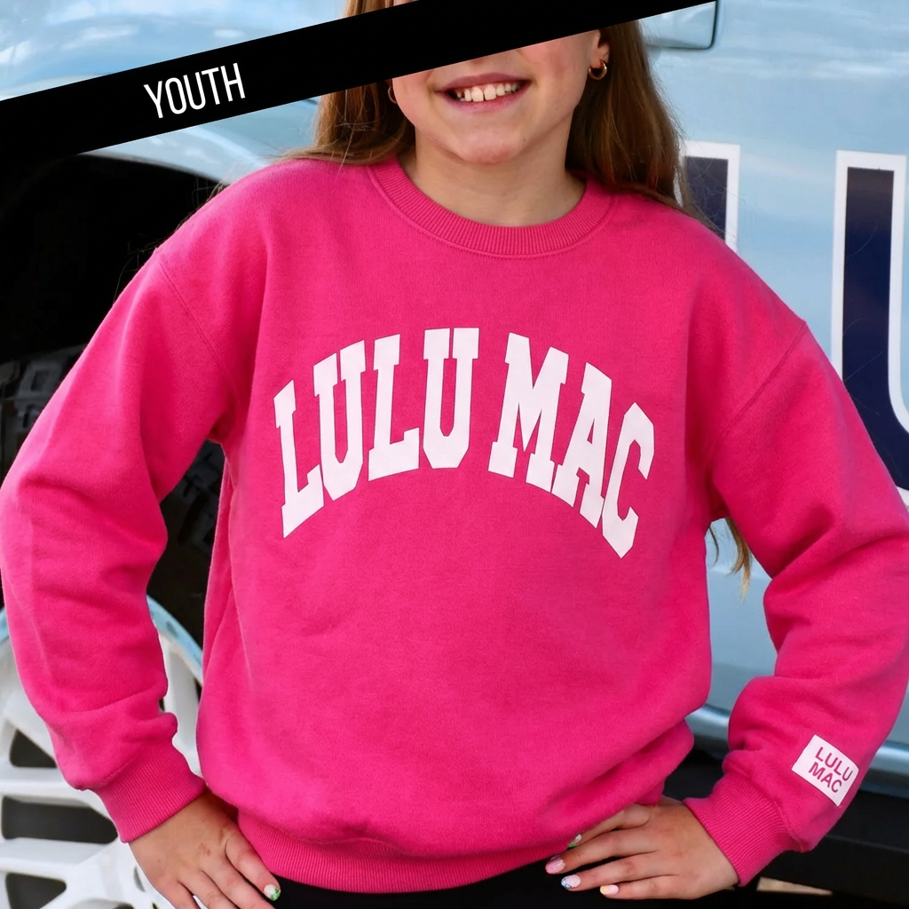 HOT PINK WITH WHITE PUFF LULU MAC