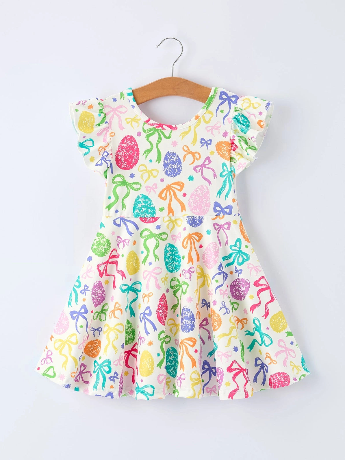 Rainbow Easter Egg Bow Dress