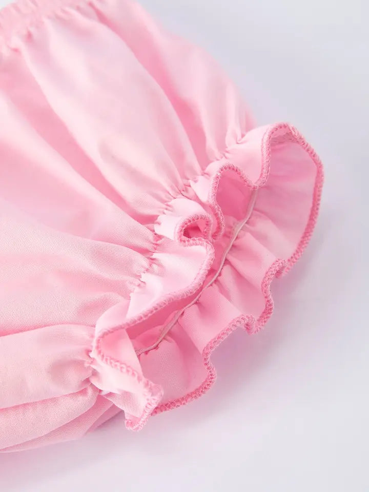 Pink Floral Cross Diaper Set