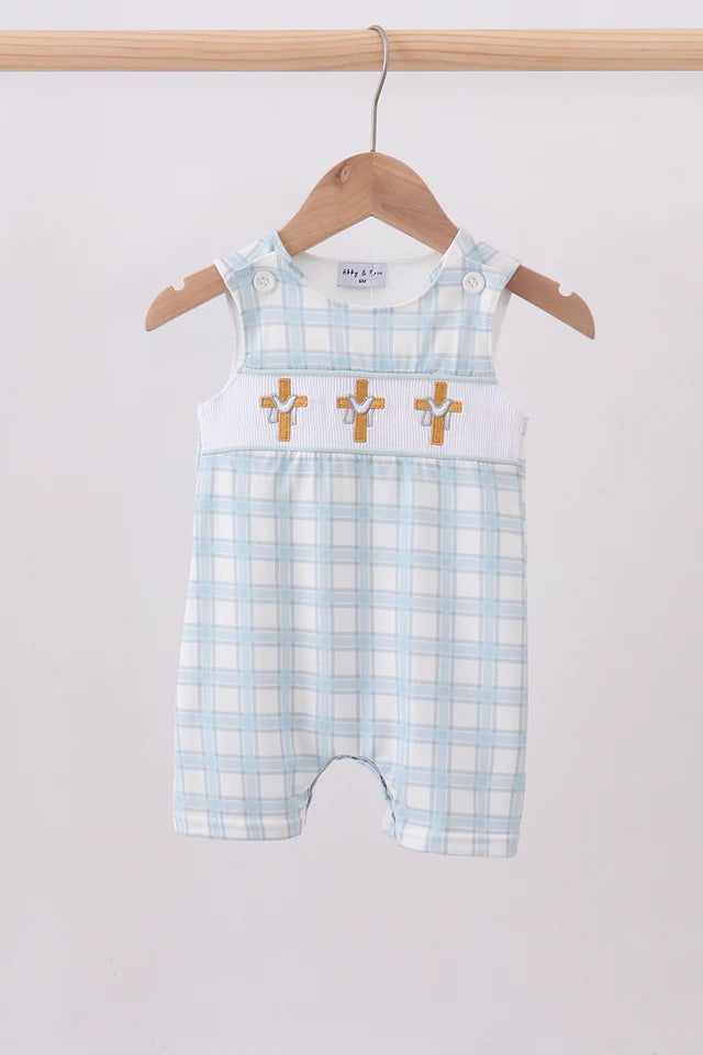 Blue Cross Smocked Plaid JonJon