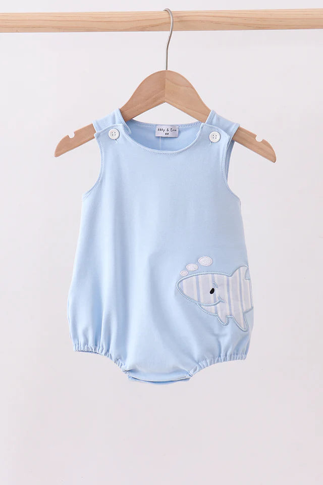 Blue Shark Applique Bubble