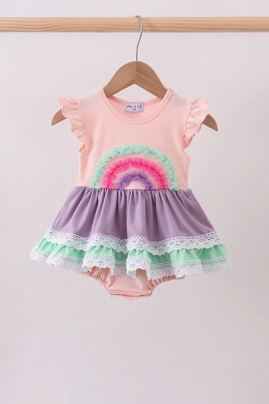 PRESALE: Purple lace rainbow ruffle bubble - ETA 8/20/26