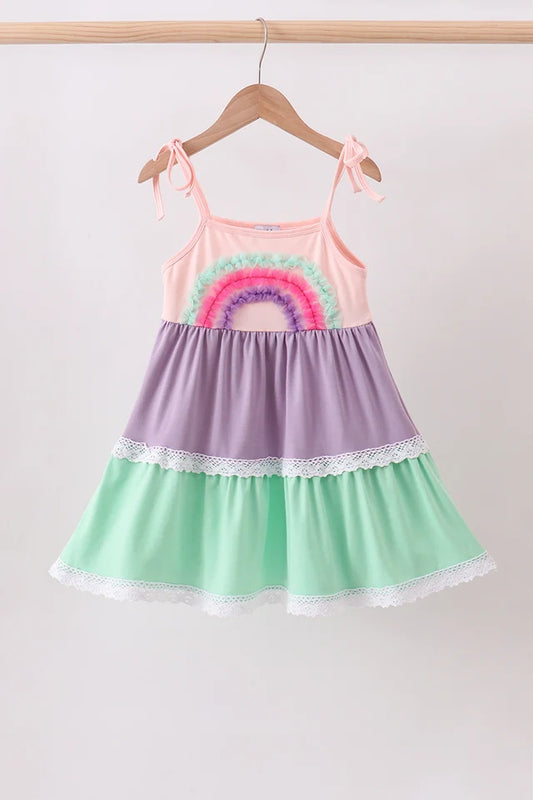 PRESALE-Purple lace rainbow tiered dress-ETA 8/20/26
