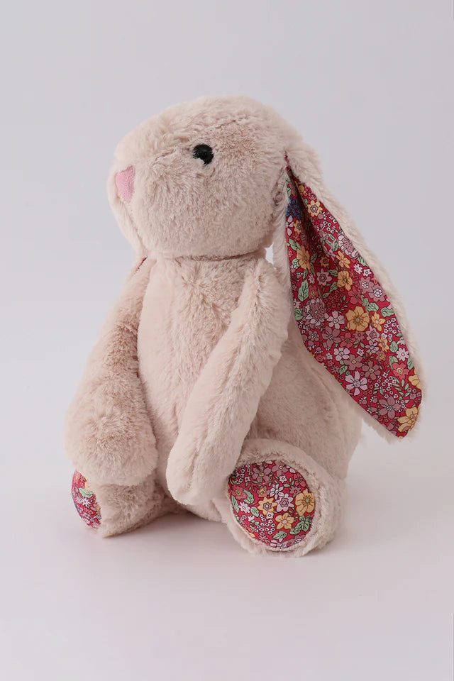Beige Floral Plush Bunny