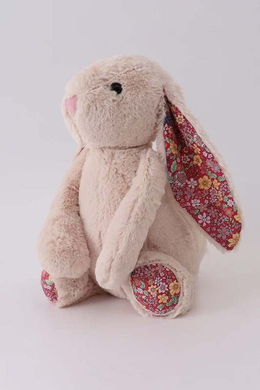 Beige Floral Plush Bunny