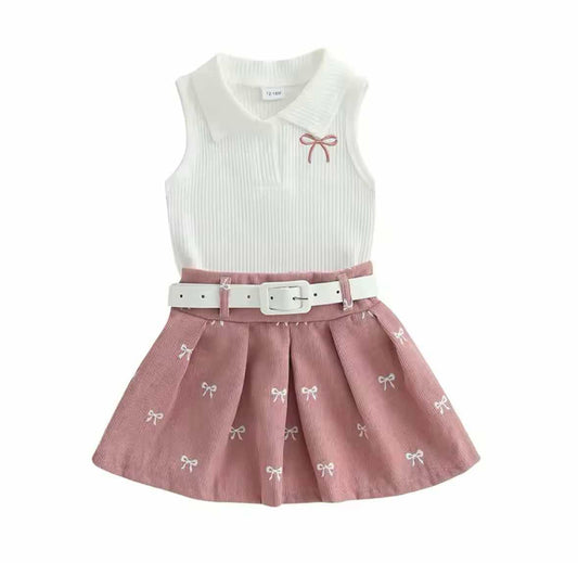 Bow Elegance Skirt Set