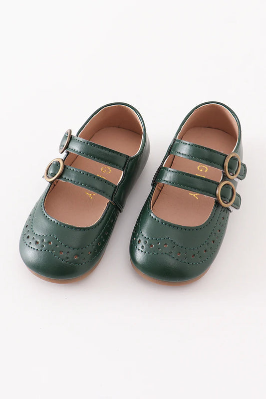 Green vintage leather shoes